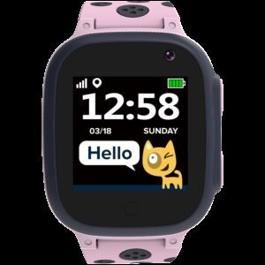 CANYON Sandy KW-34, Kids smartwatch, 1.44 inch colorful screen, GPS function, Nano SIM card, 32+32MB, GSM(850/900/1800/1900MHz), 400mAh battery, compatibility with iOS and android, Pink, host: 52.9*40.3*14.8mm, strap: 230*20mm, 42g