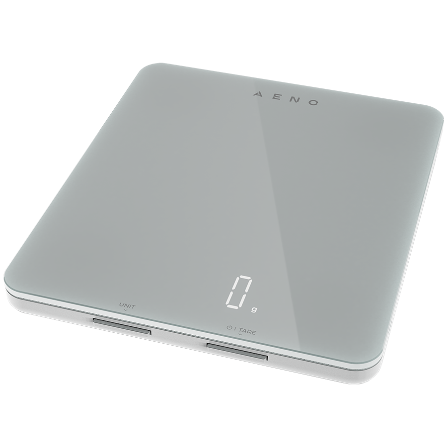 AENO Kitchen Scale KS1S Smart, Max load - 8 kg, Bluetooth, 10,000+ products & meals, 25 indicators analysis, Coffee mode, 6 unit conversion: kg, g, lb, fl, oz, ml, Material - glass - Slika 2