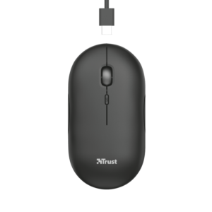 Trust Puck wireless punjivimiš, ultra-thin, silent,800-1600 dpi, obje ruke, 4 tipke, crni