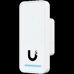 UniFi Access 2nd generation compact indoor/outdoor reader for organizations, with integrated welcome speaker and LED flash
