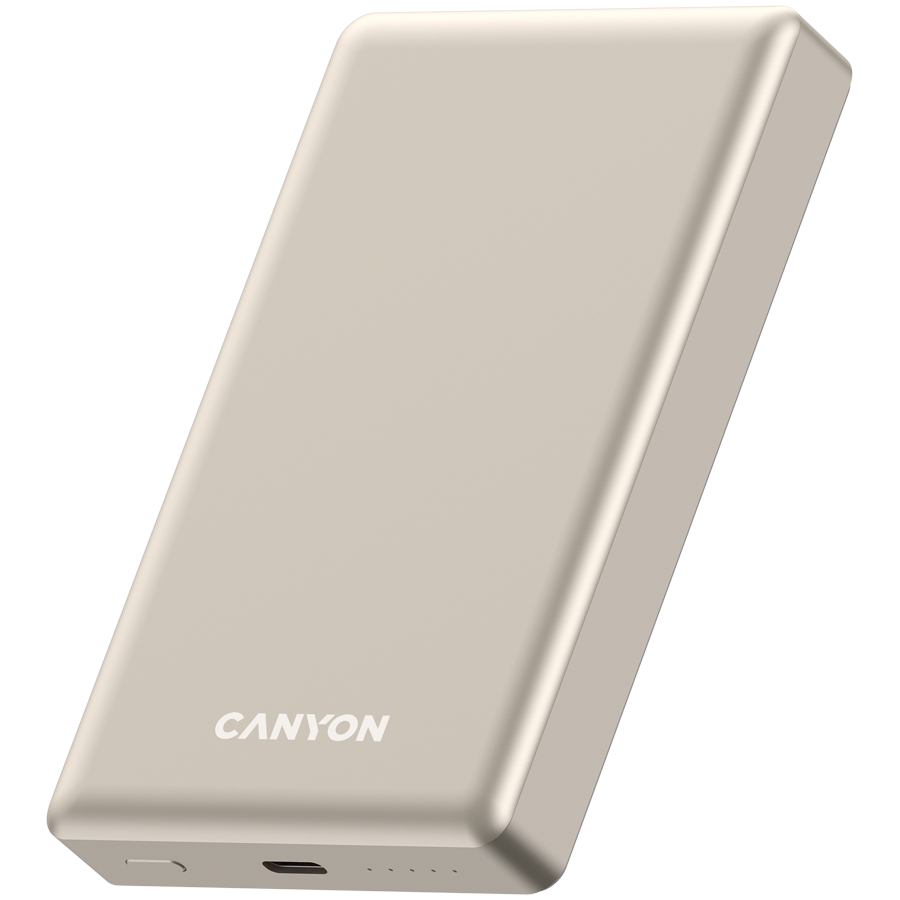 CANYON power bank OnPower 510 slim Magnetic 10000 mAh PD20W Beige - Slika 2