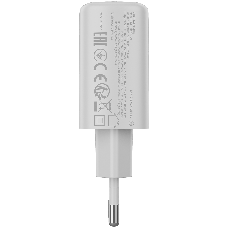 CANYON charger OnCharge 250 25W 1xPD 1xQC EU White - Slika 3