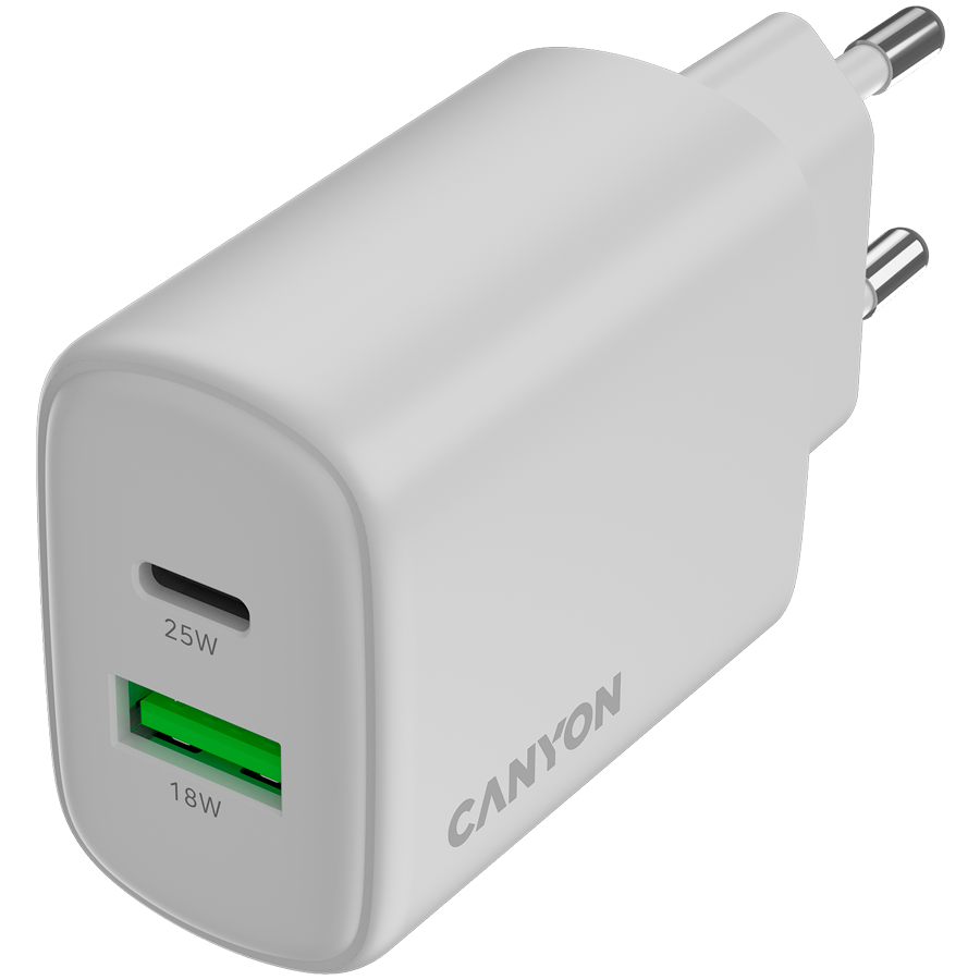 CANYON charger OnCharge 250 25W 1xPD 1xQC EU White - Slika 4
