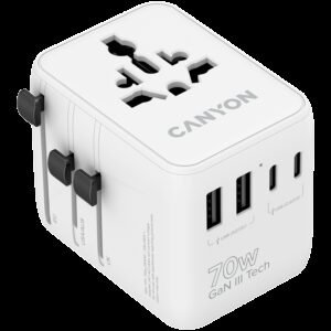 CANYON Travel Adapter OnTour 70 EU/UK/US/AUS 70W White