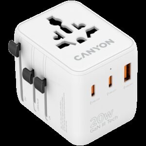 CANYON Travel Adapter OnTour 20 EU/UK/US/AUS 20W  White
