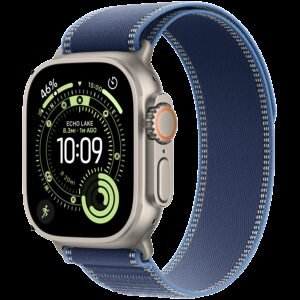 Apple Watch Ultra 3 Cellular 49mm Natural Titanium Case with Blue/Bright Blue Trail Loop - M/L