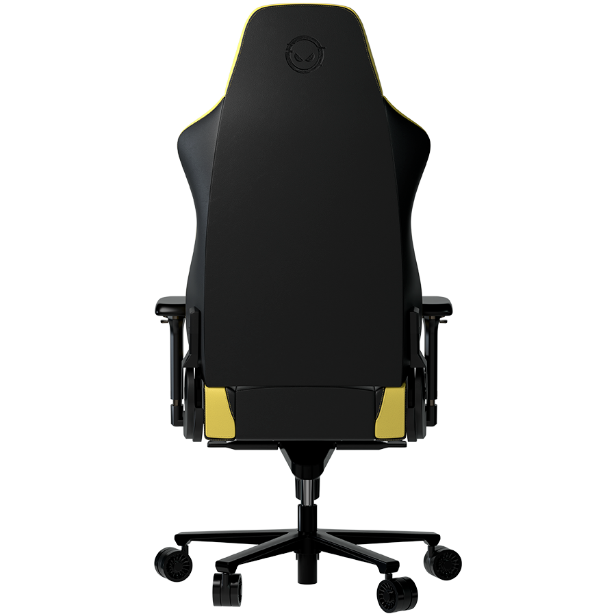 LORGAR Base 311, Gaming chair, PU eco-leather, 1.8 mm metal frame, multiblock mechanism, 4D armrests, 5 Star aluminium base, Class-4 gas lift, 75mm PU casters, Black + yellow - Slika 4