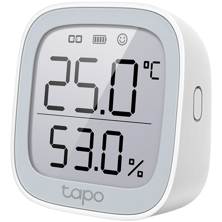 TP-Link Tapo T315 Smart Temperature and Humidity Monitor, 868 MHz, battery powered(2xAAA), 2.7 inch E-ink display, Tapo smart app, Tapo IoT hub required, real-time monitoring, 2s refresh rate, data storage and export, alert and notification
