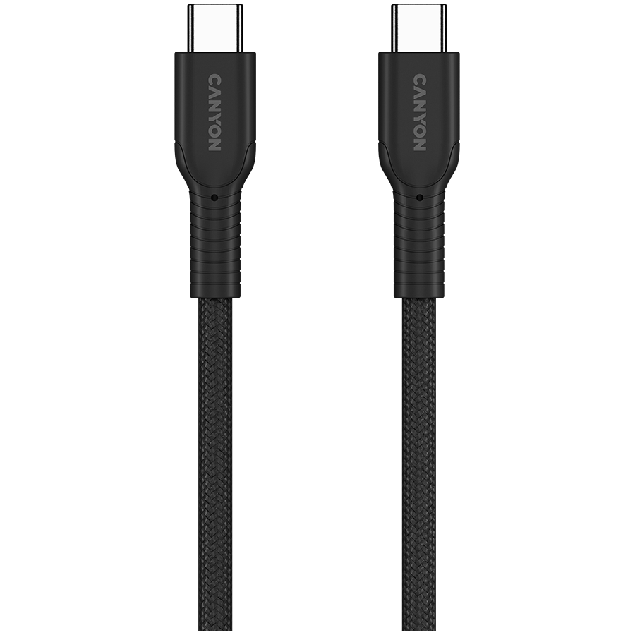 CANYON cable OnWire 60CL C-C 60W COLOR Braided 1m Black - Slika 3