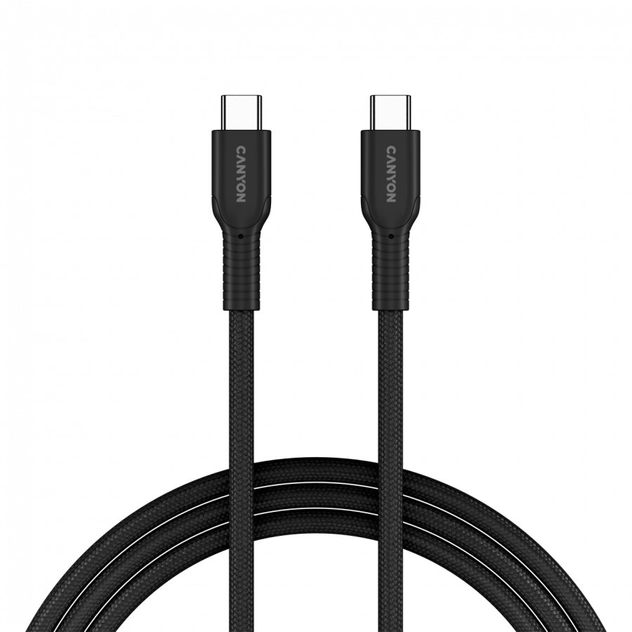 CANYON cable OnWire 60CL C-C 60W COLOR Braided 1m Black - Slika 4