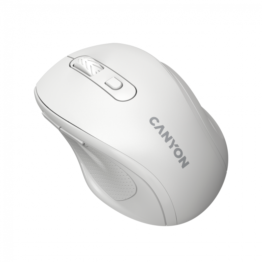 Canyon 6 buttons wireless 2.4Ghz mouse, MX8650A Sensor, DPI up to 1600,Injection case, 3 M life times left and right switches, 2xAAA battery, ABS material, Size: 105x71x40mm, Weight: 59g, white - Slika 3