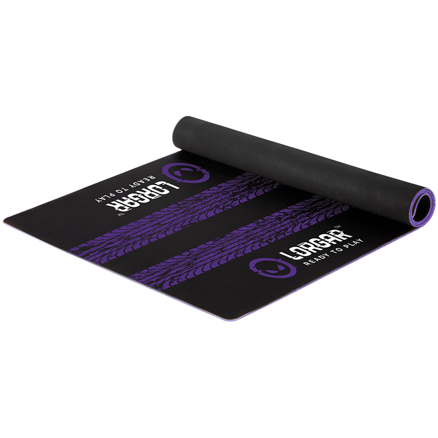 LORGAR RX1FM, Sim Racing Floor Mat Advanced, Stitched edge, 1,700X700X3 mm, Black/purple - Slika 3