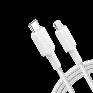 Anker 322 USB-C to Lightning Cable (3ft Braided) White