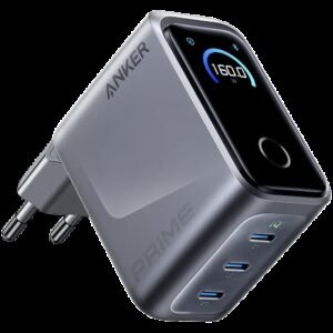 Anker Prime Charger (160W, 3 Ports, Smart Display) Silver