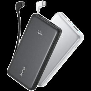 Anker Zolo Power Bank (10K, 22.5W, Built-In USB-C Cable) Black