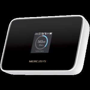 Mercusys 150Mbps 4G LTE Mobile Wi-Fi, Build-In 150Mbps 4G LTE Modem, 287 Mbps at 2.4 GHz, 4G Cat4 150/50 Mbps, 1.44 Inch Screen Display, MERCUSYS App, Build-In 2200 mAh Rechargeable Battery, connect up to 10 devices