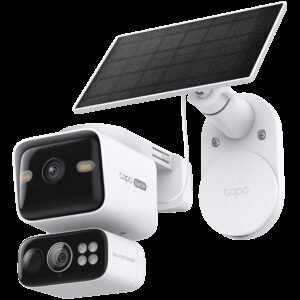 TP-Link Tapo C645D KIT Solar-Powered Dual-Lens Pan/Tilt Security Camera Kit, 2K 3MP(2304x1296 and 2K 3MP(2304x1296), 2.4 G and 5GHz, 10000mAh rechargeable lithium-ion battery,  Solar panel(5.2V, 2.5W), Dual Lens, Ultra-wide and Telephoto and Pan/Tilt