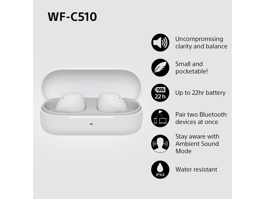 Sony bežične slušalice WF-C51011 sati trajanja baterije,s još 11 sati u kutijici za punjenje; - Slika 3