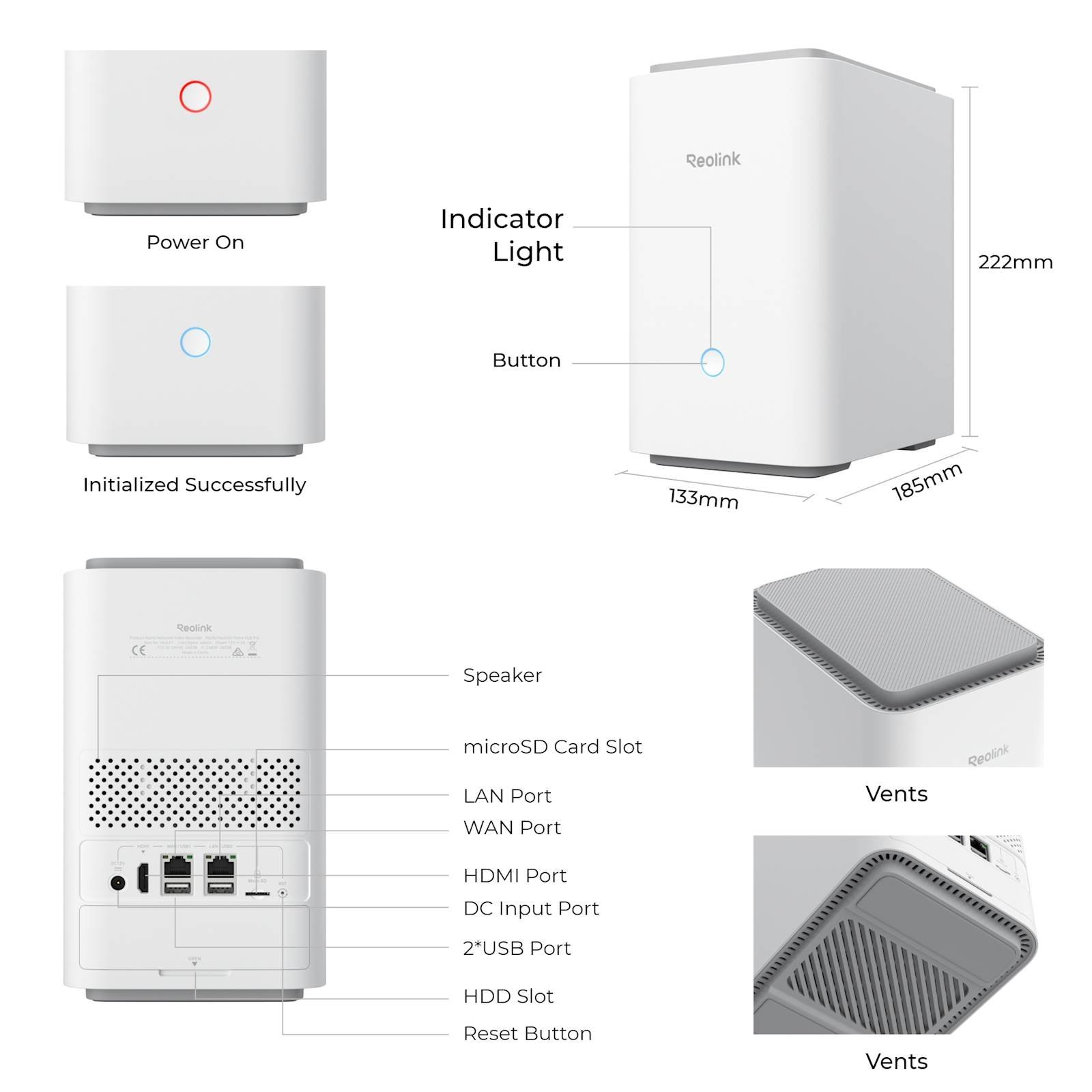 Reolink Home Hub P1 2TB disk, do 24 kamere/12 POE, WI-FI 6 - Slika 3