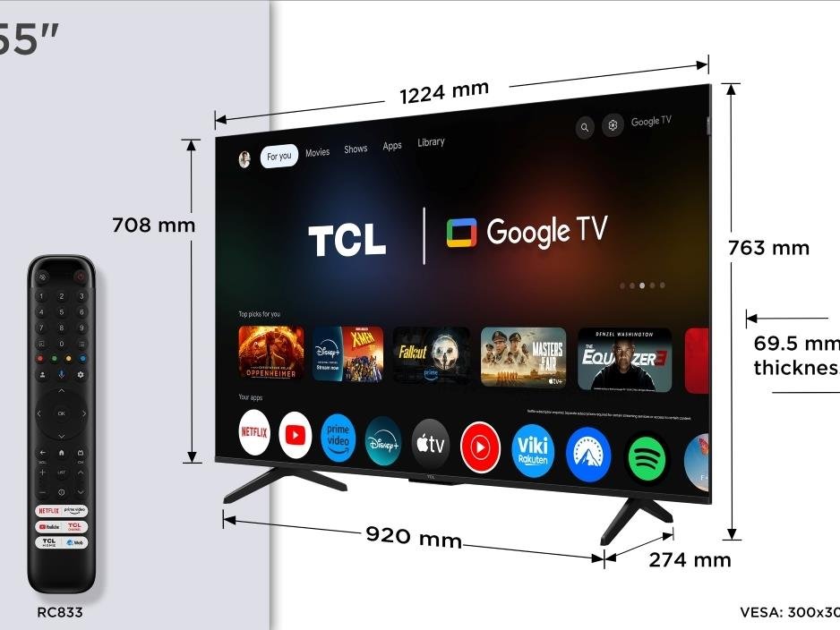 TCL 55"P7K 4K QLED TV 60HzGoogle TV; HDR multi-format;HVA Panel; Game Master; Dolby Atmos; - Slika 2