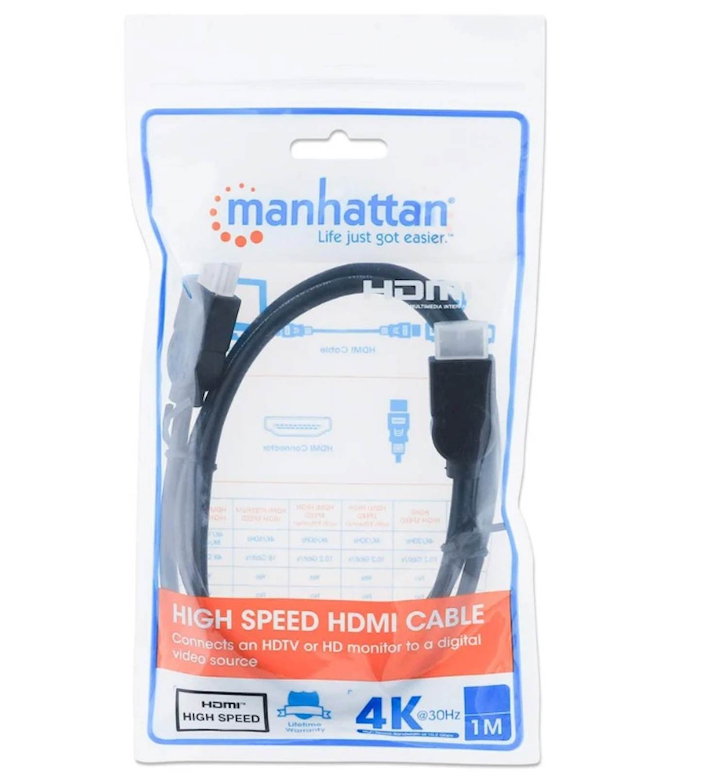 Kabl HDMI MANHATTAN Male to Male 4K 3D 1m - Slika 2