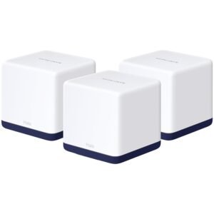 Mercusys Halo H50G(3-pack) 1900Mbps Whole Home Mesh Wi-Fi System,600Mbps at 2.4GHz,1300Mbps at 5GHz,3 Gigabit Ports,2 internal antennas,One Unified Network,Seamless Roaming,MU-MIMO,Easy Pair,Parental Controls,IPv6,Beamforming,Mercusys App