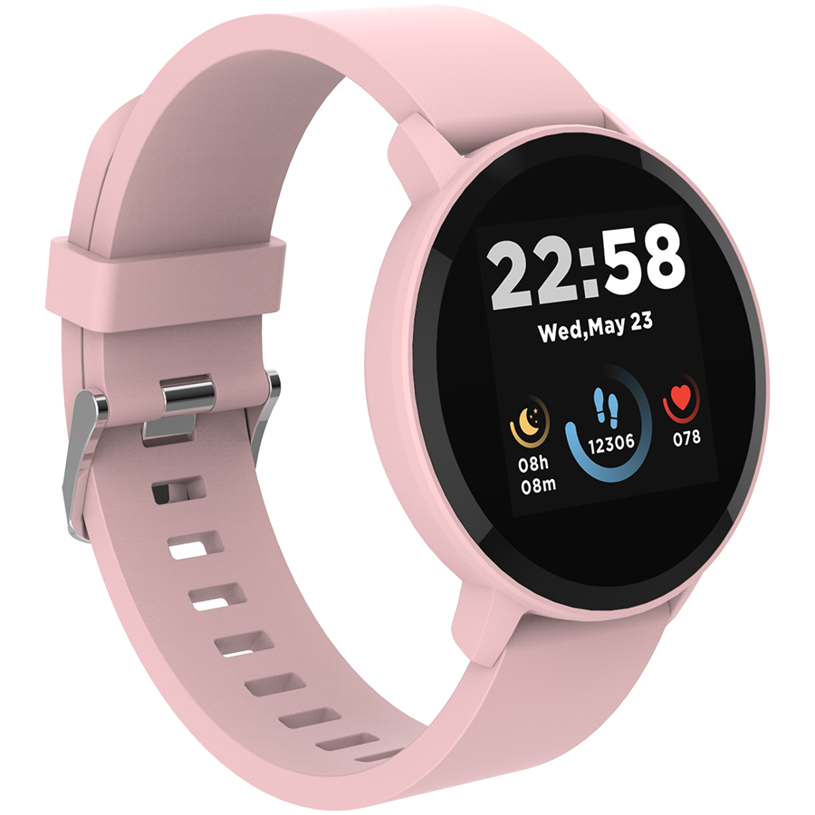 CANYON Lollypop SW-63, Smart watch, 1.3inches IPS full touch screen, Round watch, IP68 waterproof, multi-sport mode, BT5.0, compatibility with iOS and android, Pink, Host: 25.2*42.5*10.7mm, Strap: 20*250mm, 45g - Slika 2