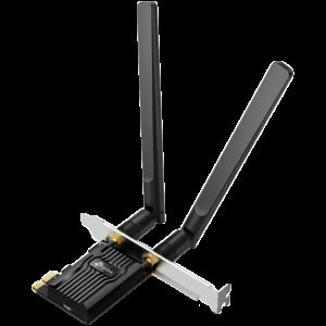 TP-Link Archer TX20E AX1800 Dual Band Wi-Fi 6 Bluetooth 5.2 PCI Express Adapter, 1201 Mbps at 5 GHz + 574 Mbps at 2.4 GHz, 2× High Gain External Antennas, MU-MIMO, OFDMA, WPA3, Bluetooth 5.2