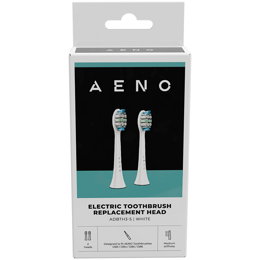 AENO Replacement toothbrush heads, White, Dupont bristles, 2pcs in set (for ADB0003/ADB0005 and ADB0004/ADB0006) - Slika 2