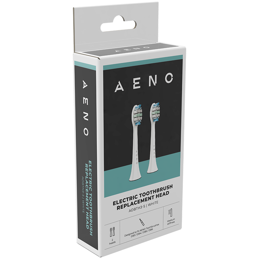 AENO Replacement toothbrush heads, White, Dupont bristles, 2pcs in set (for ADB0003/ADB0005 and ADB0004/ADB0006) - Slika 4
