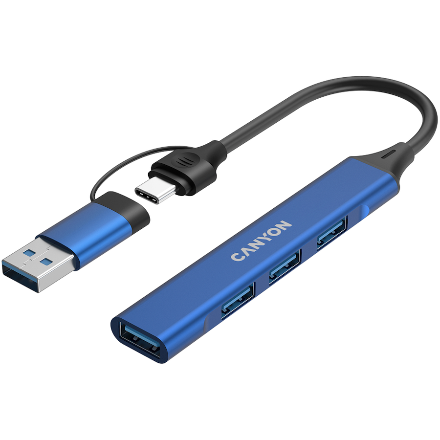 CANYON hub DS-02 4in1 USB-A/C Blue - Slika 3