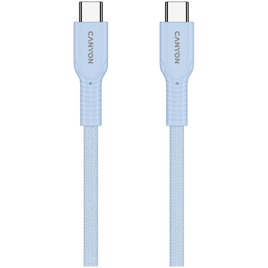 CANYON cable OnWire 60CL C-C 60W COLOR Braided 1m Light Blue - Slika 3