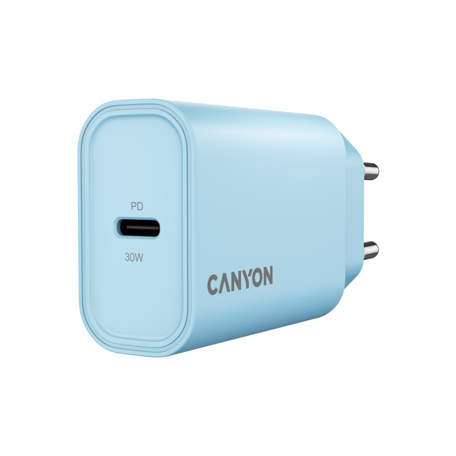 CANYON charger OnCharge 30CL Max Power 30W 1xPD EU Light Blue - Slika 2