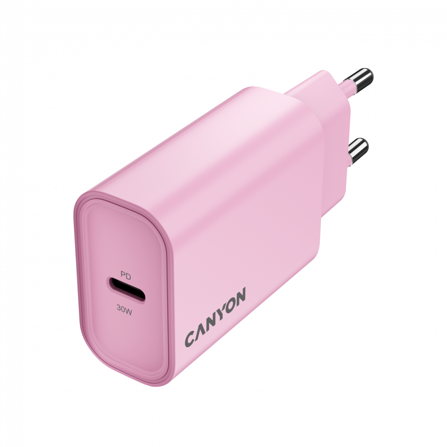 CANYON charger OnCharge 30CL Max Power 30W 1xPD EU Pink - Slika 2