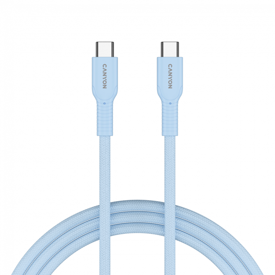 CANYON cable OnWire 60CL C-C 60W COLOR Braided 1m Light Blue - Slika 4
