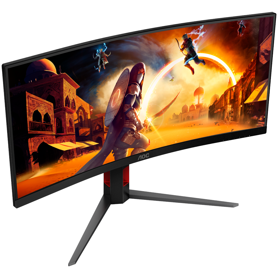 AOC Monitor Gaming CU34G4 Curved 34" Fast VA, 3440x1440, 180Hz, 0.5ms MPRT (1ms GtG), 300 cd/m2, 2500:1, 1500R, Adaptive Sync, FreeSync Premium, HDR10, 2x HDMI, 1x DP, Full Ergo - Slika 2