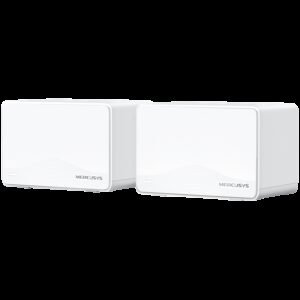 Mercusys Halo H25BE (2-Pack) BE3600 Whole Home Mesh Wi-Fi 7 System, 688 Mbps at 2.4 GHz + 2880 Mbps at 5 GHz, Internal Antennas, 3x Gigabit Ports per Unit (WAN/LAN auto-sensing), MLO, 4096-QAM, OFDMA, MERCUSYS APP, Router/AP Mode, 460m2 coverage