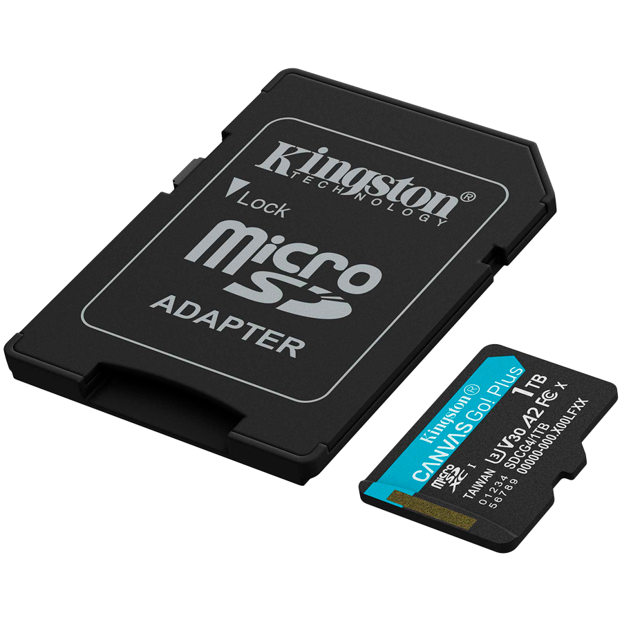 Kingston 1TB microSDXC Canvas Go Plus Gen4 200MB/s A2 U3 V30 Card + Adapter - Slika 2