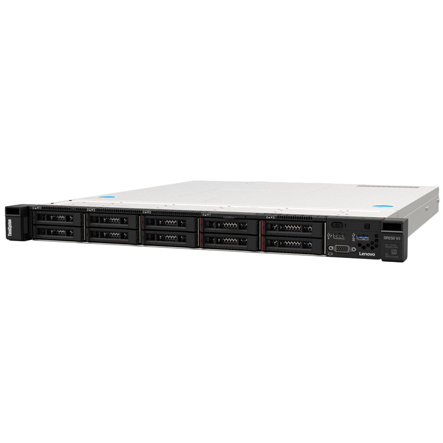 Lenovo ThinkSystem SR250 v3,4x3.5 Base ,Intel Xeon 6353P (8C 65W 2.7GHz),1x16Gb TruDDR5 5600MHz(1Rx8),ECC UDIMM,SW RAID,800W Titanium,3yr Warranty