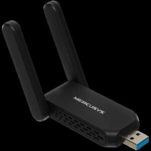 Mercusys MA72XH AX1800 High Gain Wi-Fi 6 USB Adapter, 574 Mbps at 2.4 GHz + 1201 Mbps at 5 GHz, 2 x High Gain External Antenna, USB 3.0, MU-MIMO, OFDMA, Beamforming, WPA3