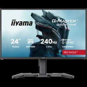 IIYAMA Gaming Monitor GB2471HS-B1 G-MASTER 23.8" Fast IPS 1920 x 1080 240Hz 350cd 1000:1 0.2ms HDMI DP Full Ergo