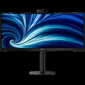 PHILIPS Monitor 34B2U3600CH 34" Curved, VA, 21:9, 3440x1440 (WQHD), 1500R, 120Hz, 4ms, 300 cd/m2, 3500:1, HDR10, Adaptive Sync, 5.0 Mpixel Webcam, 2xHDMI, 1xDP, 1xUSB-C (DP Alt mode, PD 90W), USB hub, KVM, RJ45, Speakers, Ergo