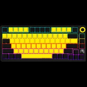 LORGAR KBP7075W, Wireless 75% Mechanical Gaming Keyboard Pro, Black/yellow, EN layout