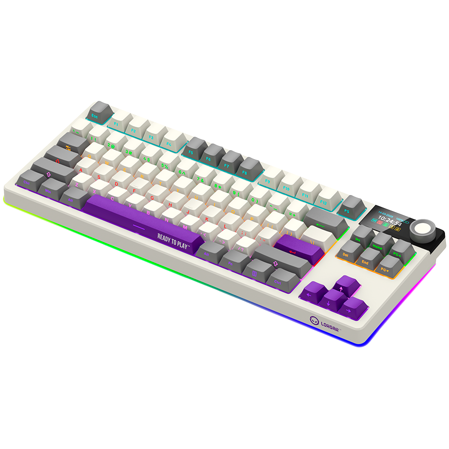 LORGAR KBP70TKLW, Wireless TKL Mechanical Gaming Keyboard Pro, Beige, EN layout - Slika 2