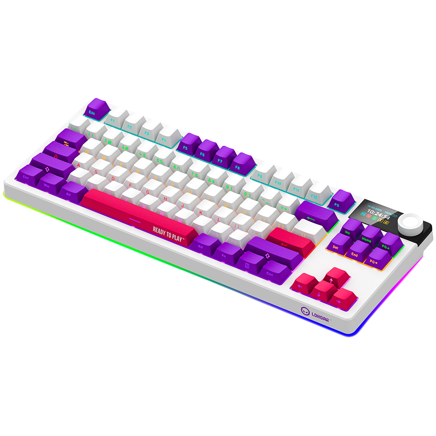 LORGAR KBP70TKLW, Wireless TKL Mechanical Gaming Keyboard Pro, White, EN layout - Slika 2