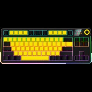 LORGAR KBP70TKLW, Wireless TKL Mechanical Gaming Keyboard Pro, Black/yellow, EN layout