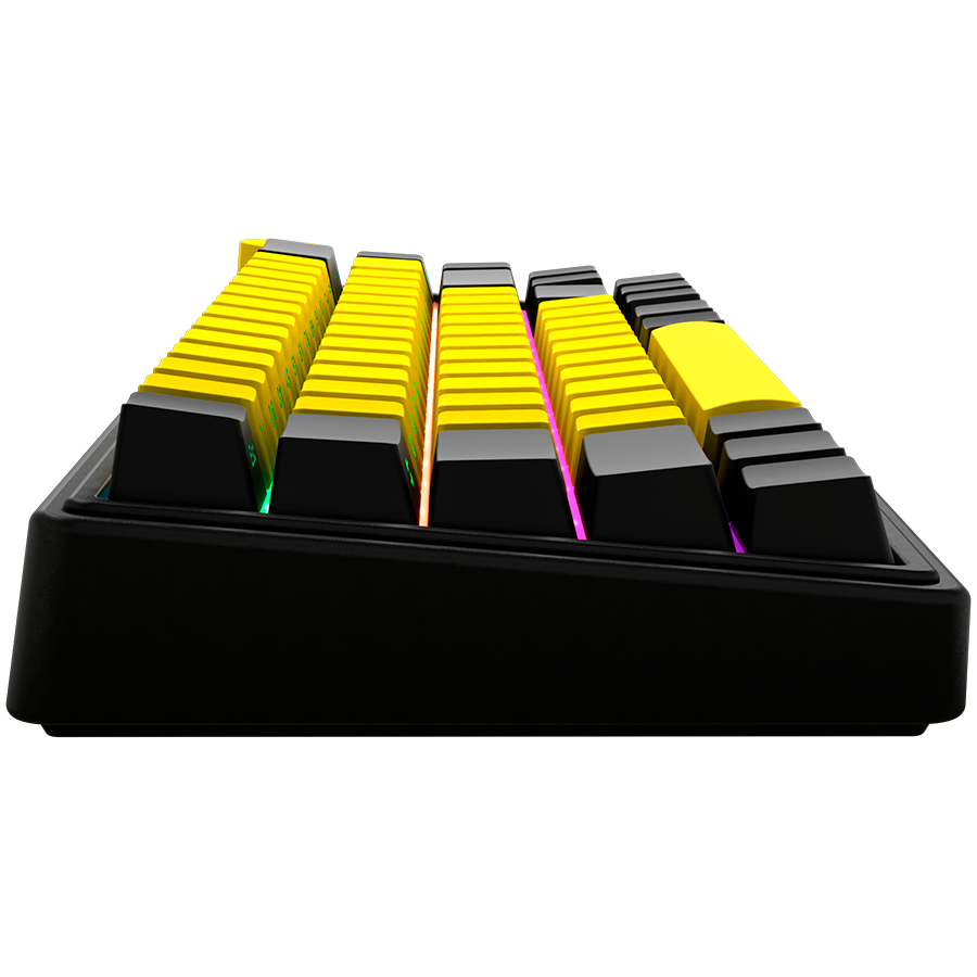 LORGAR KBP70MW, Wireless 65% Mechanical Gaming Keyboard Pro, Black/yellow, EN layout - Slika 4