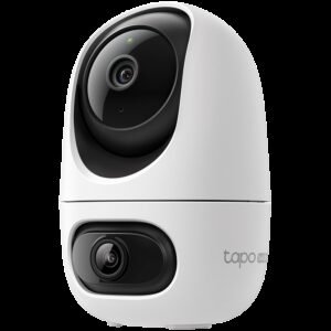 TP-Link Tapo C245D Dual Lens Pan/Tilt Security Camera, 2K (2304x1296) and 2K (2304x1296), 2.4 GHz, Dual Lens, Pan/Tilt, Smart AI Detection and Notifications, AI Smart Tracking, Sound and Light Alarm, Remote Control, Two-Way Audio