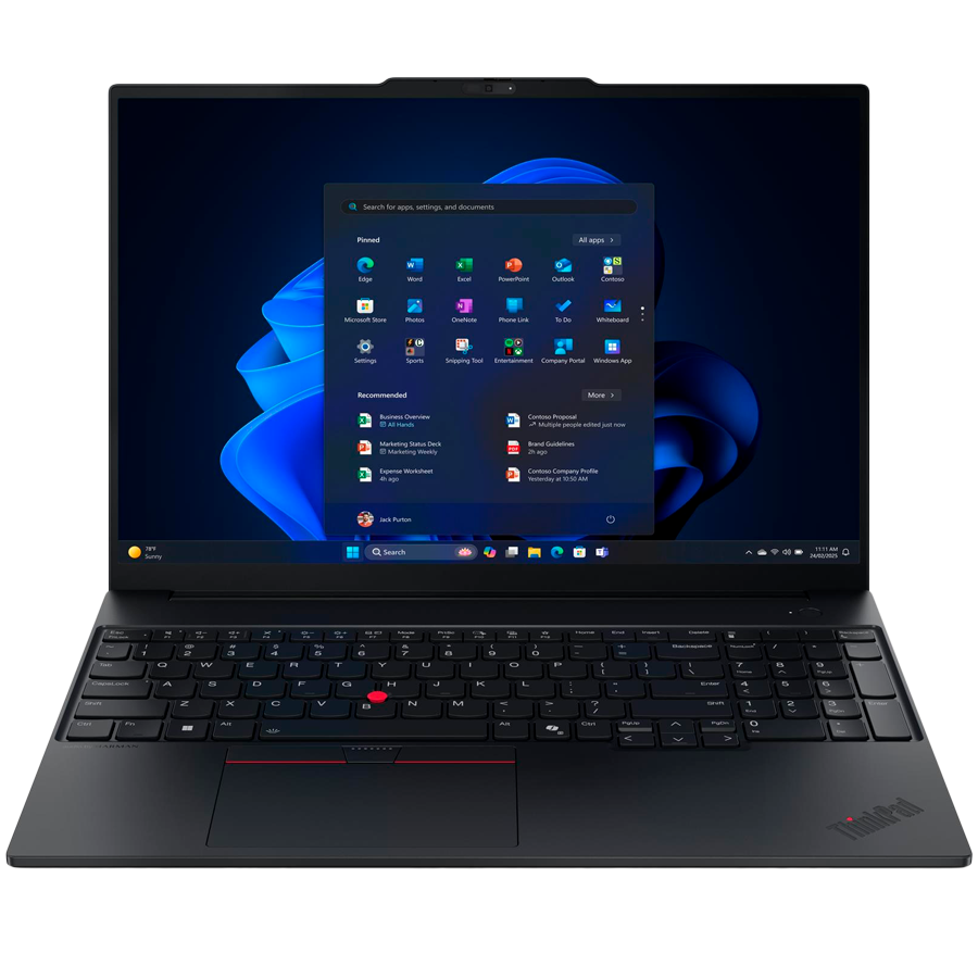 LENOVO ThinkPad E16 GEN 3 16" FHD IPS, Intel Core Ultra 5 225U, 16GB DDR5, 512GB SSD, 2x USB-A, 1x USB-C THB, HDMI, RJ-45, WiFi 6, BT5.2, BH BL Kyb, 48Wh, Win 11 Pro, Eclipse Black, 5Yr