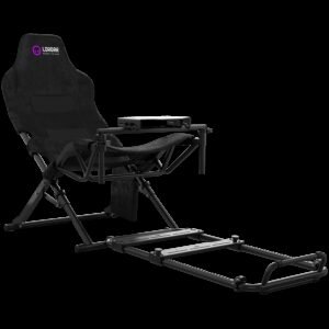 LORGAR FLEX RAF1, Sim Racing Cockpit Advanced, Foldable, 150x72x113 cm-playing, 38x72x126cm-folded, Black